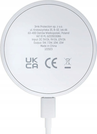 Karikues wireless 3mk HARDY 2in1, 15W, me induksion, i bardhë