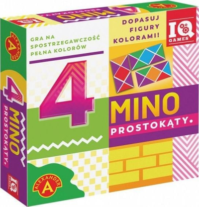 Loja me shoqni Alexander 4 Mino Rectangles ALEX, puzzle trekëndësh, 2 shkallë vështirësie, me ngjyra
