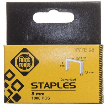 Kapëse Forte Tools 53, 8 mm, 1000 copë, argjendtë