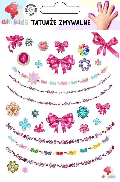 Tatuazhe të përkohshme për kalamoj Dodo Bow Jewelry, që lahen, shumëngjyrëshe