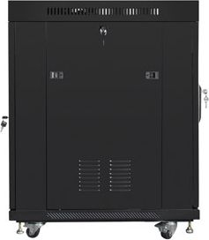 Kabinet rrjeti Lanberg në këmbë 19" FF01-6815-12BL, 15U, me ventilatorë, i zi