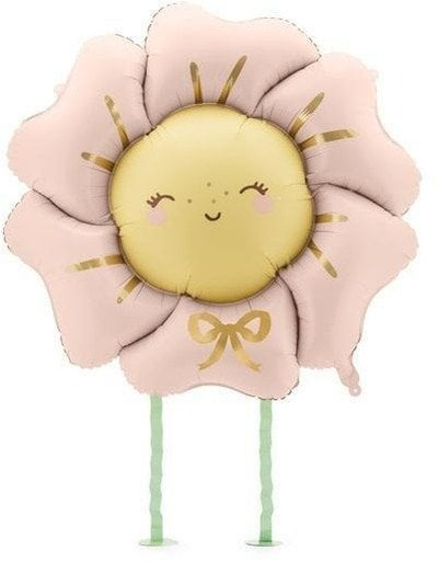 Balon dekorativ folje Flower, lule, për helium, rozë pastel
