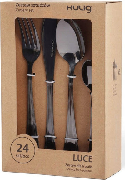Set takëmesh Sleigh Ride Luce 24, çelik inoks, 6 veta, i zi