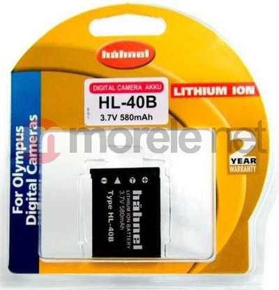 Батерија за камера Hahnel HL-40B, литиум-јонска, 580 mAh, црна