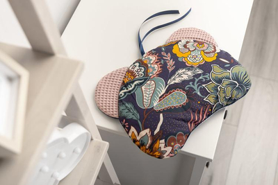 Jastëk për karrocë Sensillo Waffle Boho, 33x26 cm, pambuk, rozë e pistë