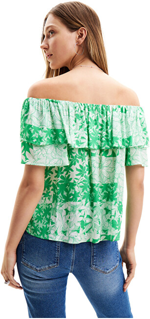Bluzë për femra Desigual Blus Ana, e gjelbër