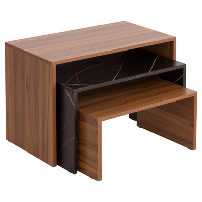 Set tavolina për kafe 3-pjesësh Bentil 65x35x45Hcm (HM9444.12), zezë