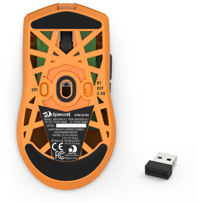 Mouse gaming Redragon King Ultra M916OB-ULT, pa tel, Bluetooth 2.4 GHz, i zi