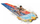 Rrëshqitëse me ujë Happy Summer Double Water Slide, me dy pista, me dërrasa, shumëngjyrëshe