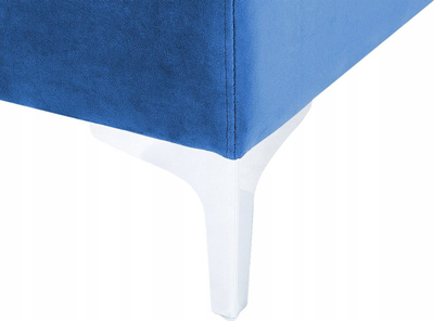 Puf kadife EVJA Velvet Ottoman, katror, me këmbë metalike, blu