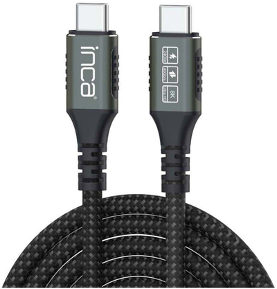 Kabllo USB Inca USB C 4.0, 40Gbps, 240W PD 3.1, 0.8m, e zezë