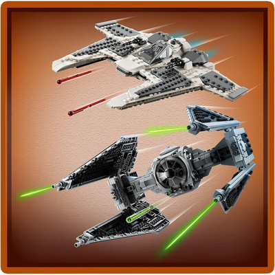 Set LEGO® Star Wars™ 75348 Mandalorian Fang-class fighter versus TIE Interceptor