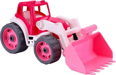 Traktor lodër Technok Pink me kovë, rozë
