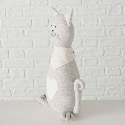 Stoper dere Boltze Cat Kitten, për zbukurim, poliester, gri