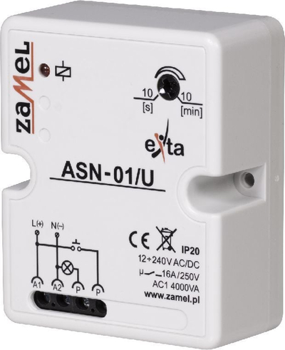 Тајмер за скалило Zamel ASN-01/U, 12-240V AC/DC, 16A, бел