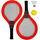 Set sportiv për kalamajtë Enero Toys, 2 raketa tenis e badminton, top dhe shuttlecock, i kuq