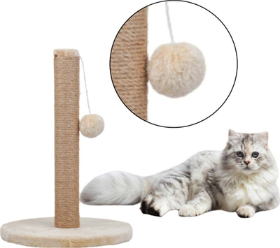 Post gërryes për mace LEAN Toys, sisal, 40 x 30 cm, bezhë e çelët