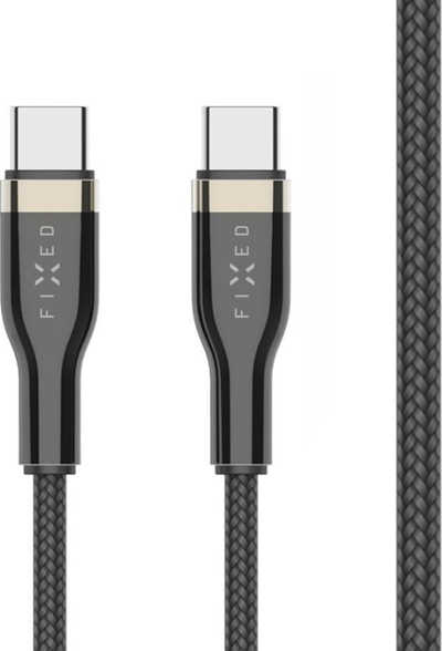 Kabëll FIXED USB C në USB C, 2 metra, 100W PD, i zi
