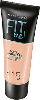Fondatinë Maybelline Fit Me Matte Poreless 115 Ivory, e lëngshme, 30 ml