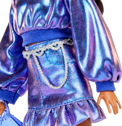Kukull Barbie Deluxe Style, 20 cm, set me aksesorë, me fustan lejla