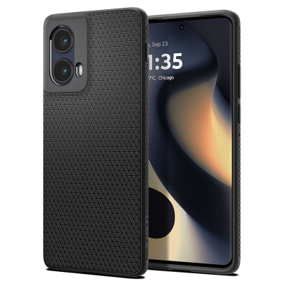 Mbrojtëse Spigen Liquid Air për Motorola Edge 2024, e zezë