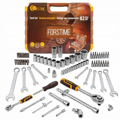 Set çelësash me sokëta Steel, 82 copa, 1/4" 1/2" 4-32mm, çelik