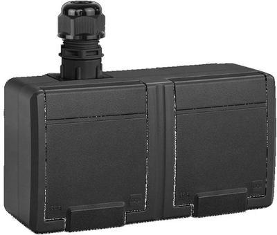 Prizë e jashtme AQUANT IP65, 2x2P+E, 16A, gri