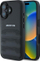 Mbulesë telefoni AMG AMHCP16SGSEBK për iPhone 16 6.1", hardcase lëkurë, e zezë
