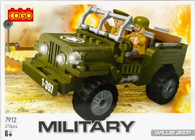 Lodra me blloqe COGO Military Willis Jeep 7912, 272 copa, mbi 6 vjeç, jeshile ushtarake