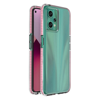 Maskë silikoni Hurtel Spring Case për Realme 9 Pro, me kornizë, rozë e çelët