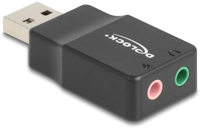 Kartë zanore e jashtme Delock USB, 2 x 3.5 mm, Plug and Play, e zezë