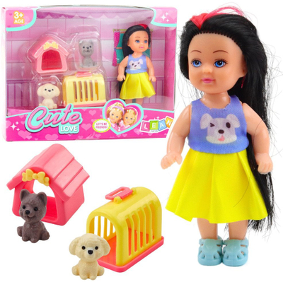Set lojërash me kukull Lean Toys Mini Doll, 12 cm, me aksesorë, shumëngjyrëshe