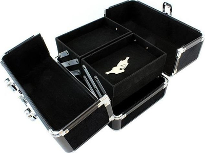 Kuti kozmetike Lamp Cosmetic Case, alumin, me bravë, e zezë