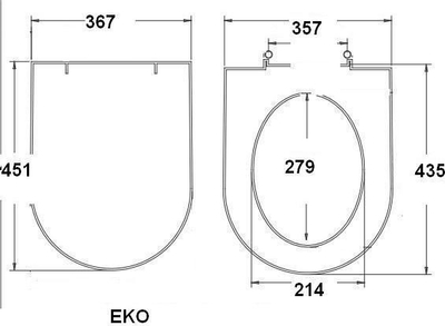 Ulëse tualeti Cersanit Eko Plus K98-0006, e bardhë