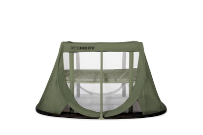 Krevat udhëtimi bebe AeroMoov, shumë i lehtë, me 2 nivele, jeshil Green Moss