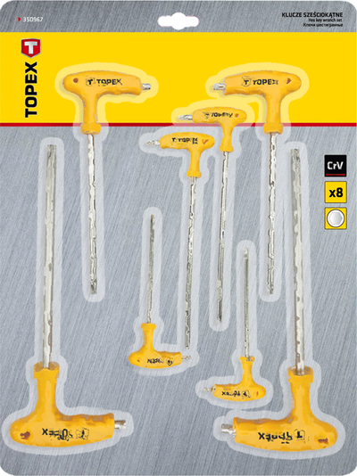 Set çelësash gjashtëkëndor Topex, tip T, 2-10 mm, me top, 8 copë