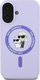 Kapak telefoni Karl Lagerfeld Liquid Silicone Karl &amp; Choupette, MagSafe, për iPhone 16 6.1", vjollcë