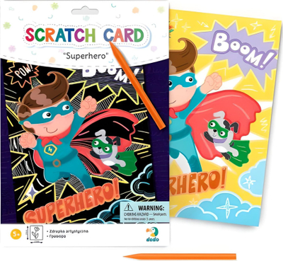 Poster gërvishtës Superhero Scratch off, dekor për mur, shumëngjyrësh