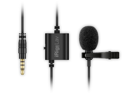 Mikrofon lavalier IK Multimedia iRig Mic Lav, set 2 copë, për telefona, i zi