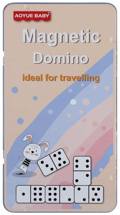 Lojë domino magnetike Mega Creative, në kuti metalike