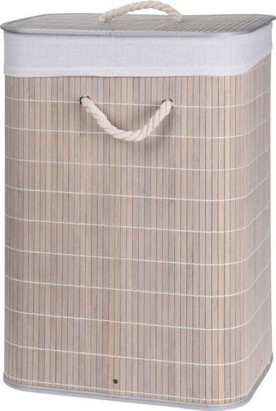 Shportë rrobash Bamboo Laundry Basket, bambu, 40x30x60cm, gri