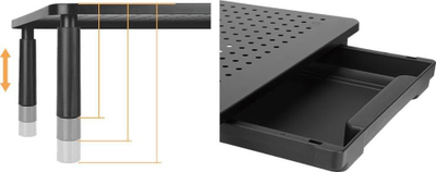 Stendë laptopi Mozos SPM1, deri në 17", metal, gri