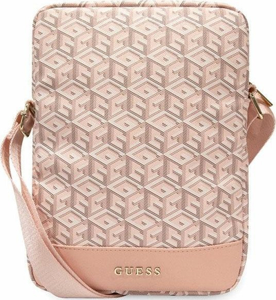 Çantë tableti Guess GCube Stripe, deri 10\", lëkurë eco, rozë