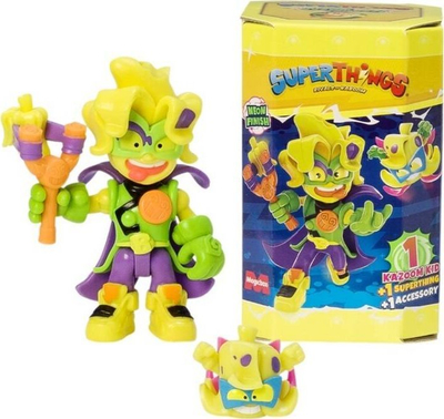 Figurinë lodër SuperThings Neon Power Kazoom Kids, 1 figurë, aksesor, shumëngjyrëshe