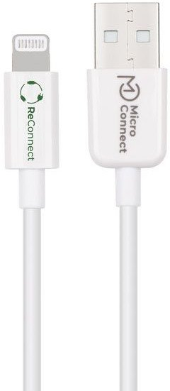 Kabllo Lightning Microconnect ECO LIGHTNING1, 1m, USB A 2.0, e bardhë