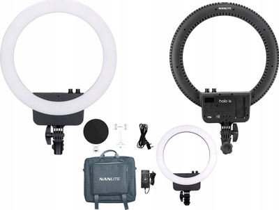 Dritë rrethore LED Nanlite Halo 16, 16", me dy ngjyra drite, e zezë