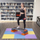 Shtresë për ushtrime One Fitness Puzzle, 9 pjesë, verdhë / kaltër / vjollcë 