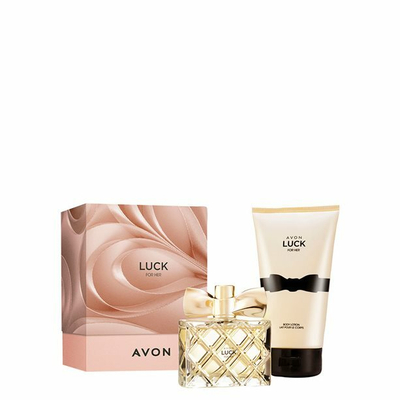 Set Avon Luck for Her, losion për trup 150 ml + parfum 50 ml