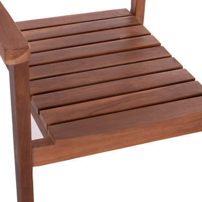 Karrige me mbështetëse Kempo HM6358, dru teak, 58x58.5x88 cm, ngjyrë natyrale