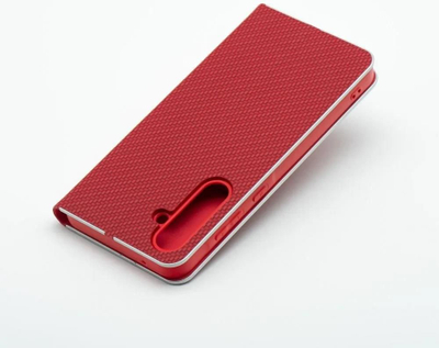 Këllëf libri OEM LUNA Book Carbon për Xiaomi Redmi Note 14 Pro 4G, me magnet, me xhep, i kuq